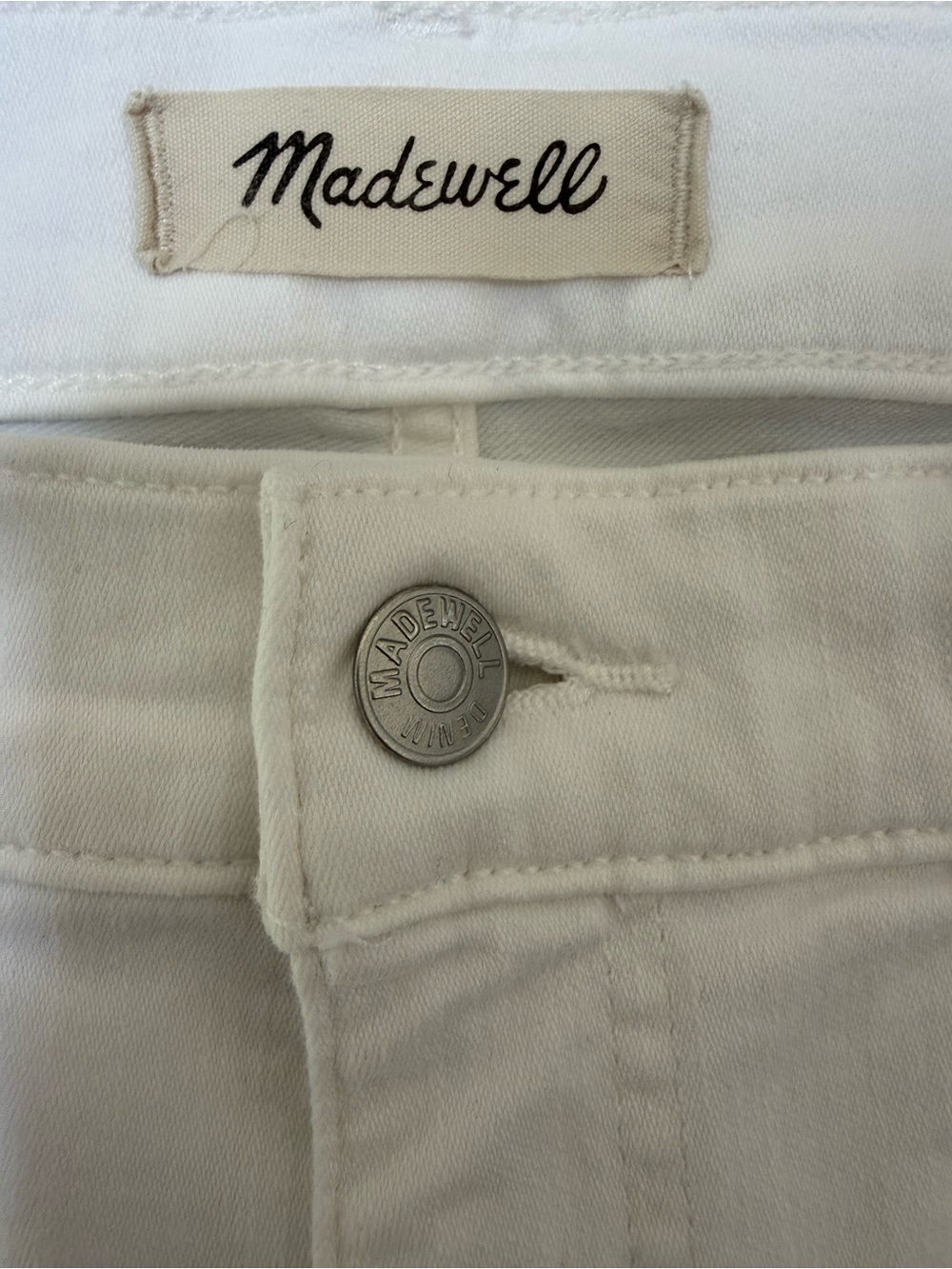 Madewell White Mid Rise Kick Out Jeans Sz 31 - Picture 4 of 5